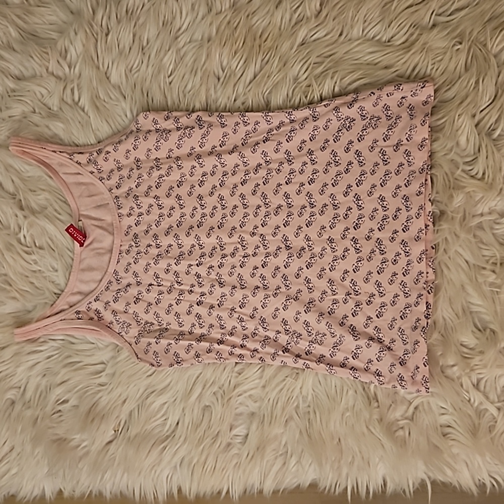 Divided Light Pink Dice Graphic Tank Top – Size 10